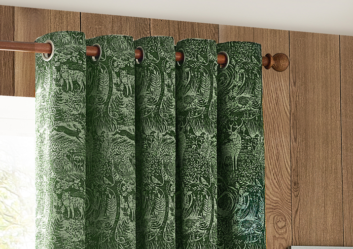 Winter Woods Eyelet, Emerald - Ready Made Curtains - Image 9